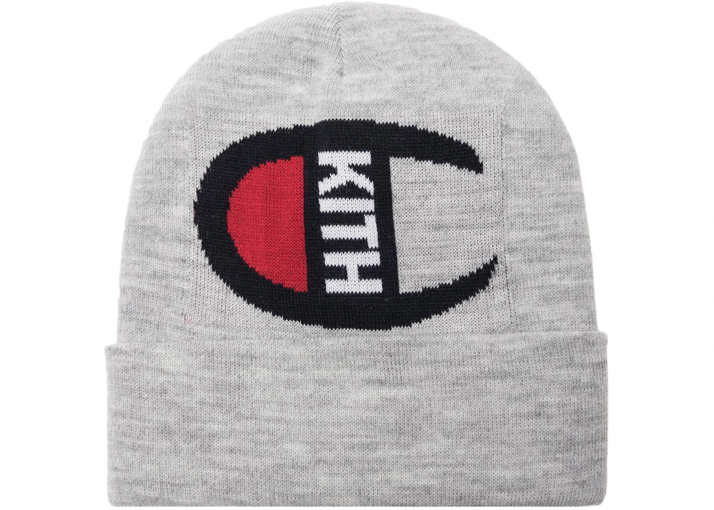 Kith Champion Intarsia Logo Beanie Heather Grey