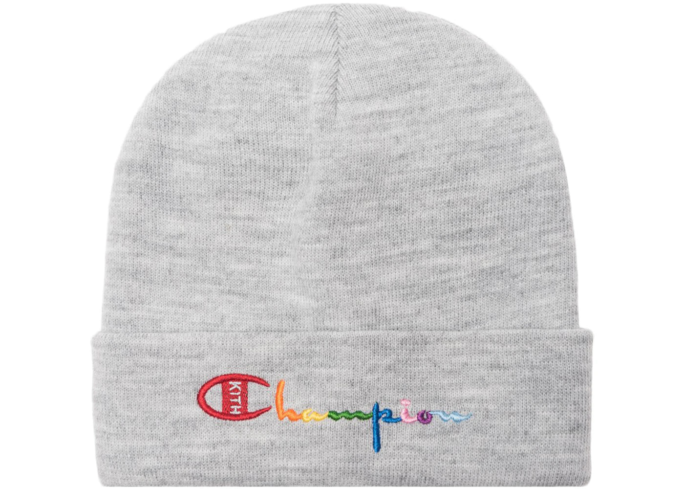 Kith Champion Logo Beanie Heather Grey