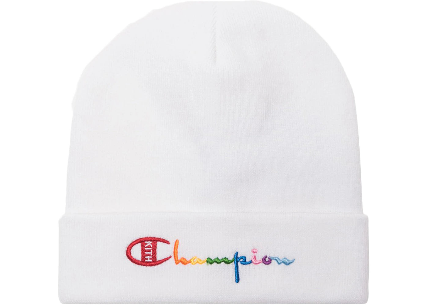 Kith Champion Logo Beanie White