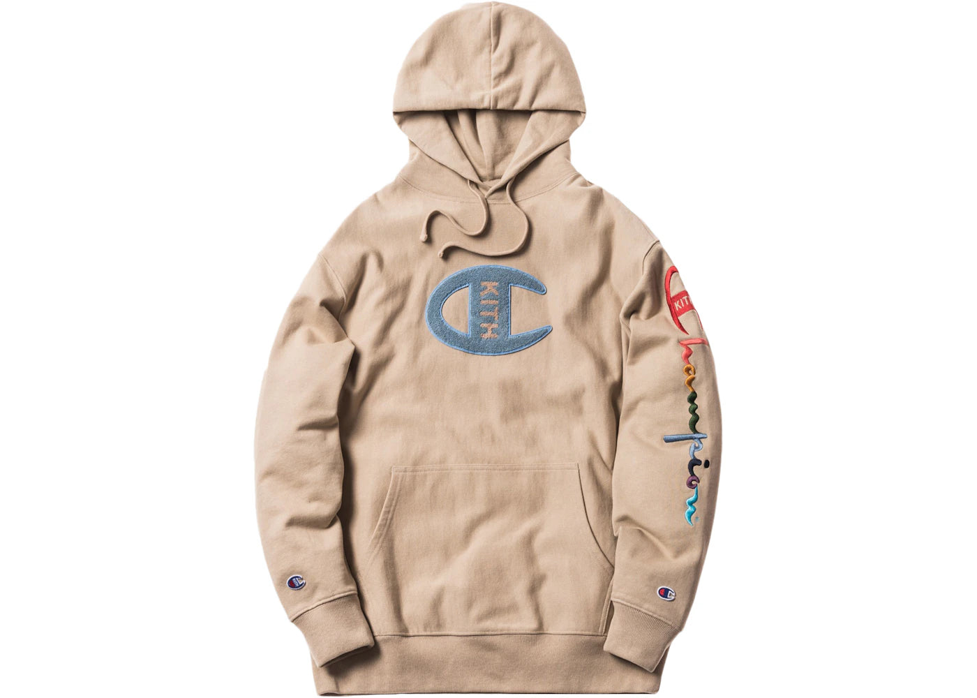 Kith Champion Logo Hoodie Sand