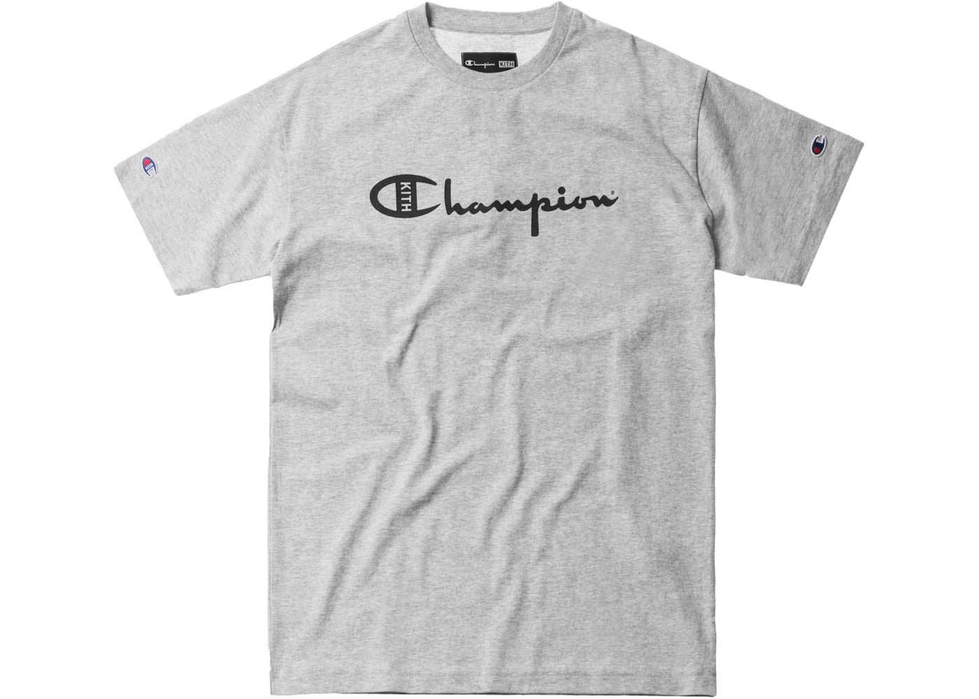 Kith Champion Script Logo Tee Heather Grey