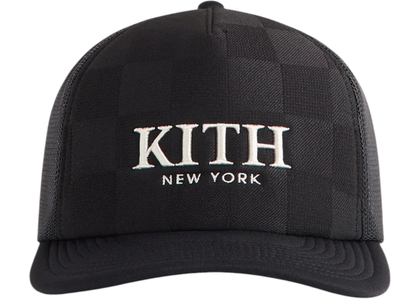 Kith Checkerboard Double Weave Nolan Trucker Hat Black