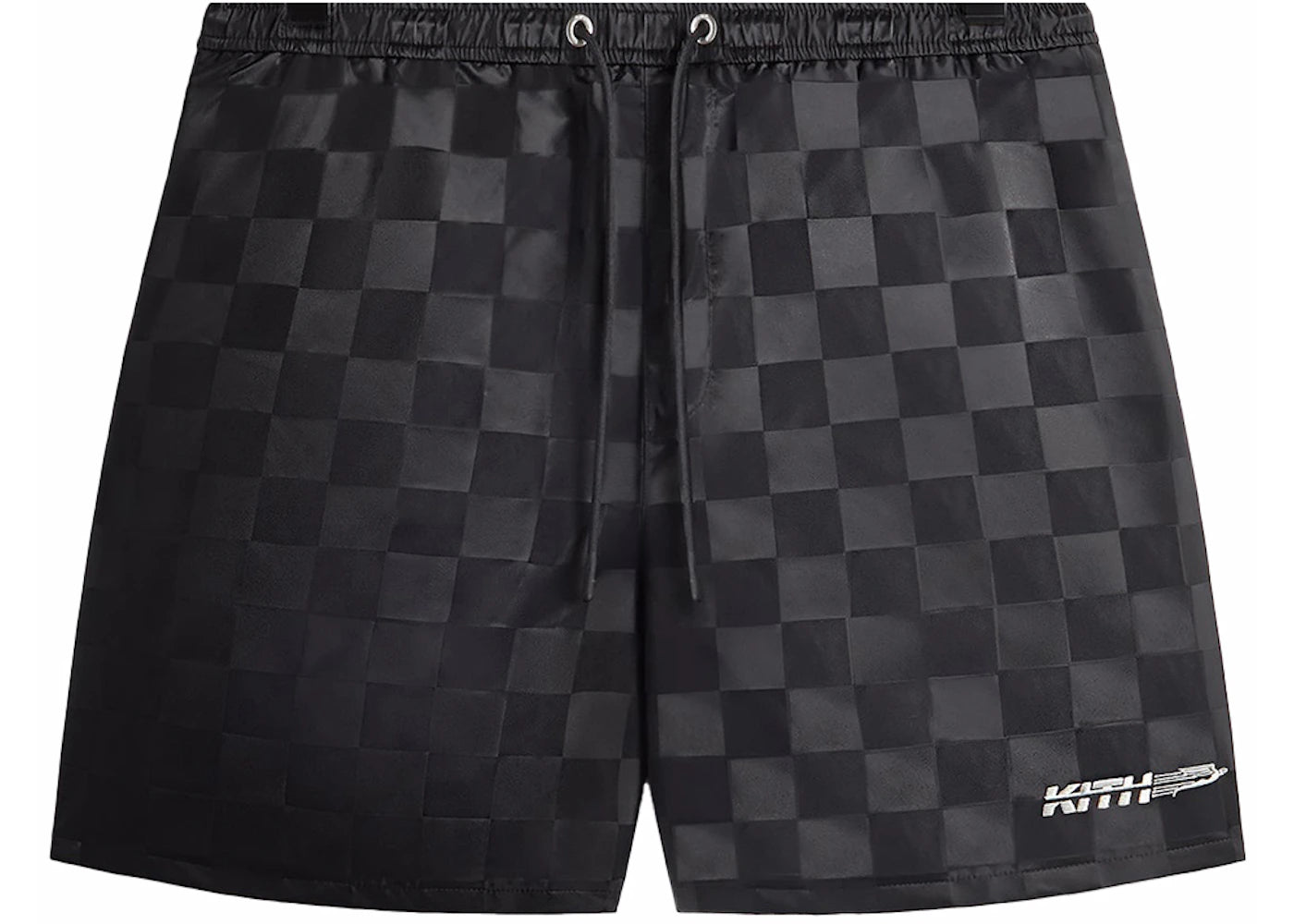 Kith Checkered Satin Collins Short Black