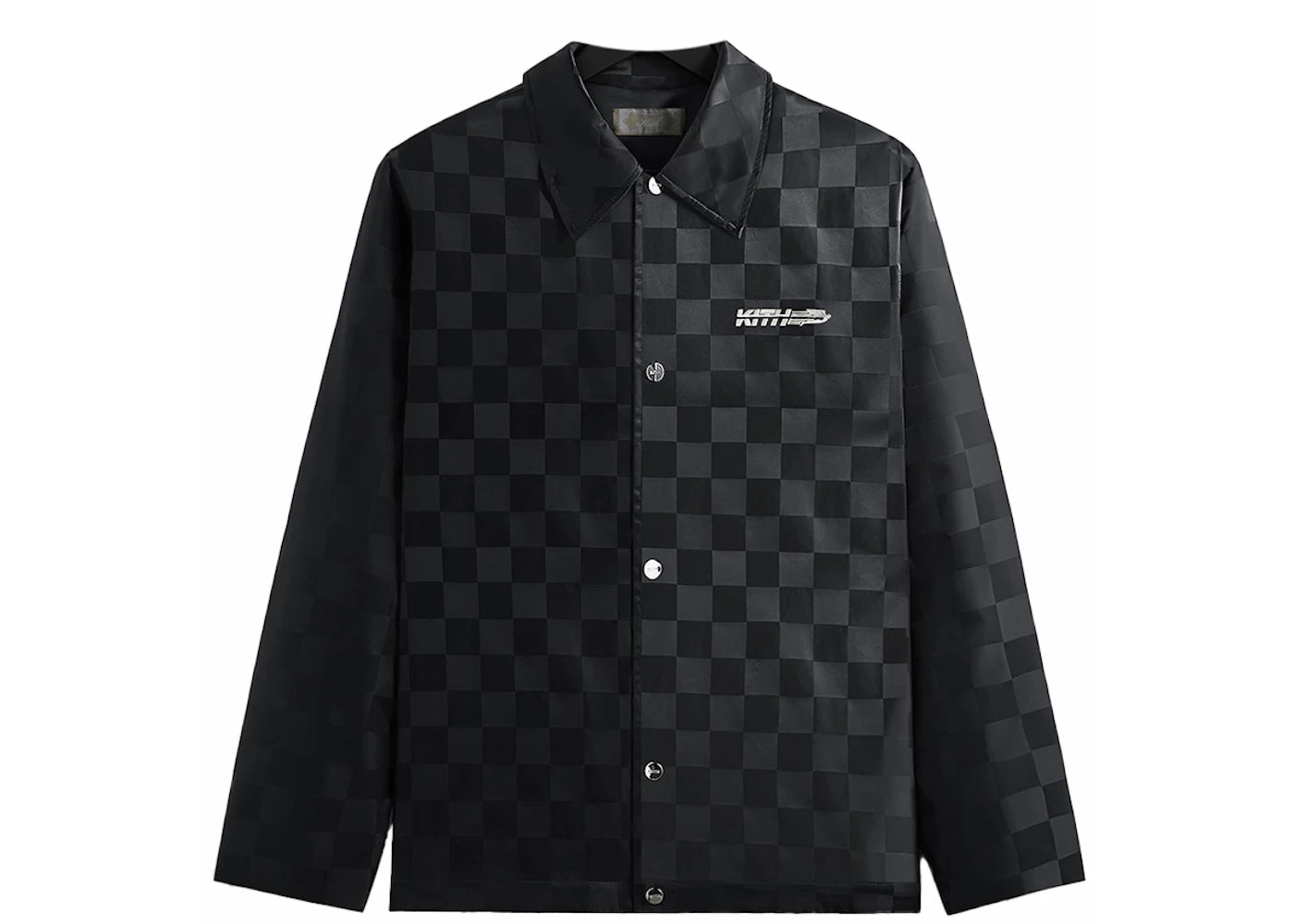 Kith Checkered Satin Kieran Coaches Jacket Black