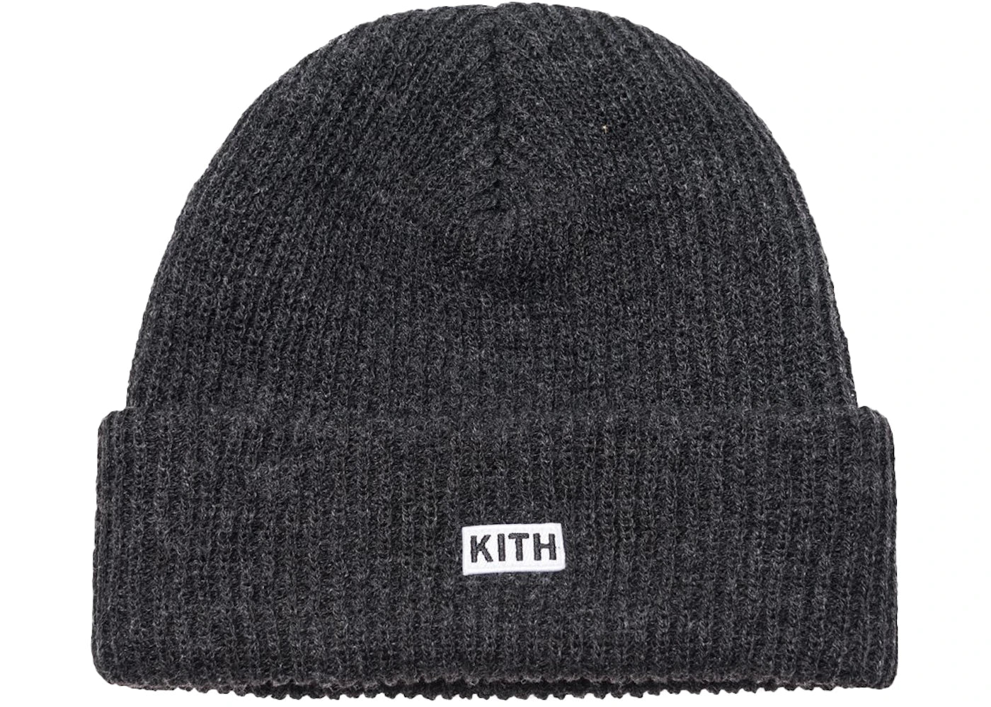 Kith Classic Logo Knit Beanie Charcoal