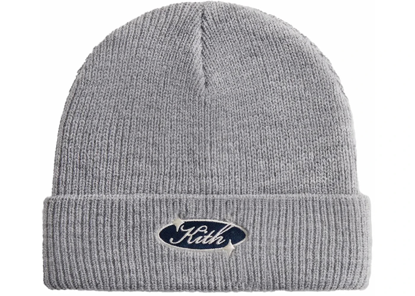 Kith Clean Script Acrylic Beanie Light Heather Grey