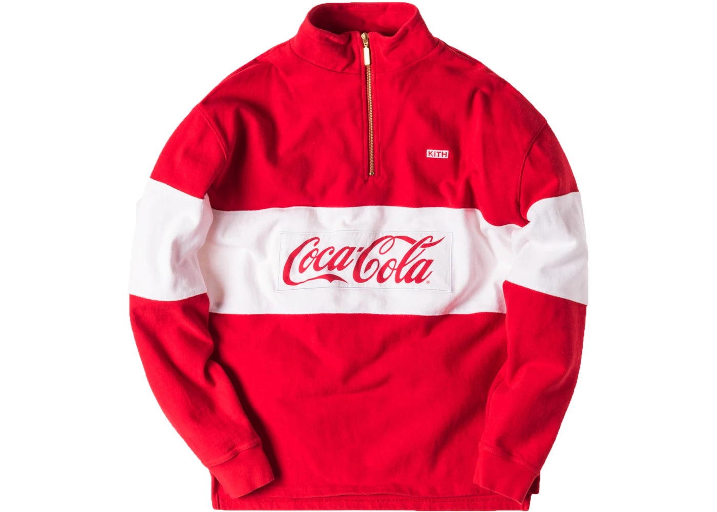 Kith Coca Cola Half Zip Rugby Red