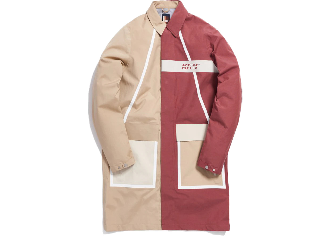 Kith Color Blocked Mac Coat Beige