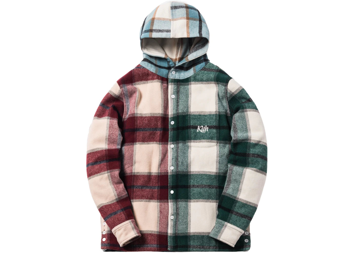 Kith Combo Plaid Flannel Hooded Shirt Multi