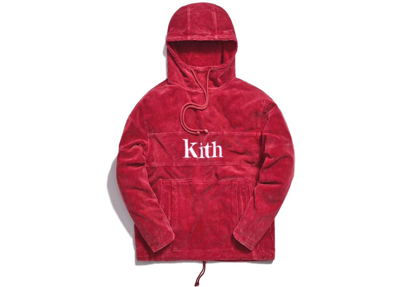 Kith Corduroy Double Pocket Hoodie Red