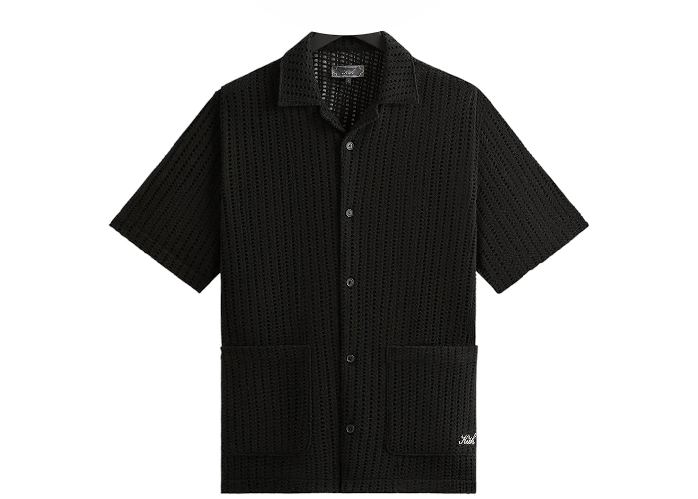 Kith Cotton Mesh Thompson Camp Collar Shirt Black
