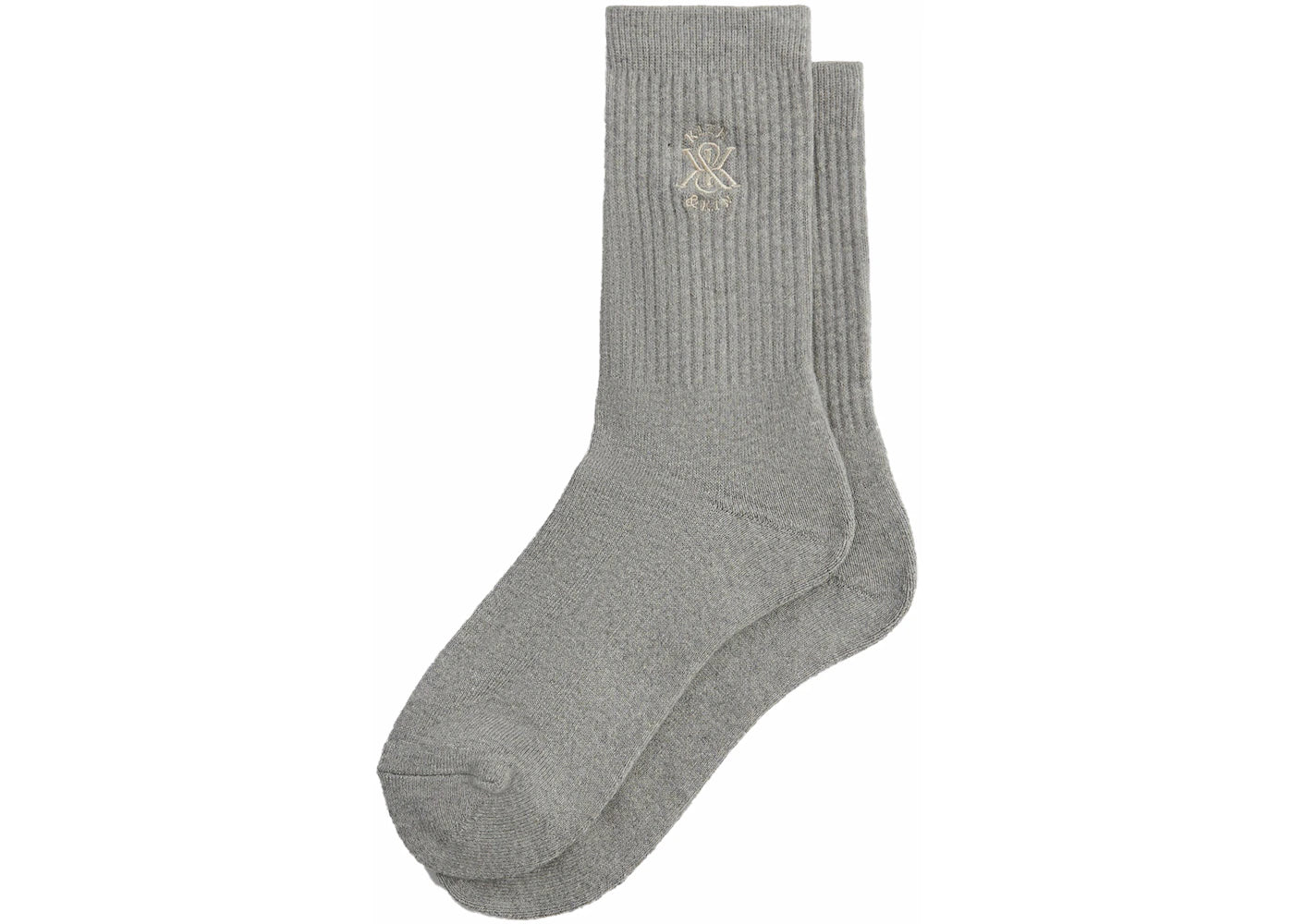 Kith Crest Crew Cotton Socks Heather Grey