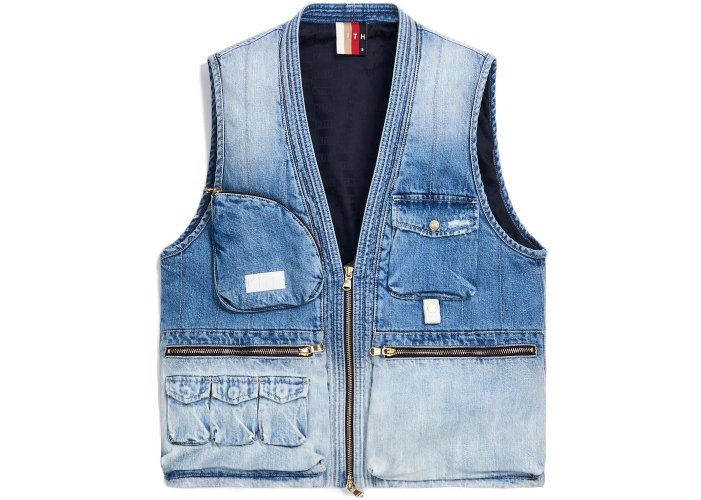 Kith Denim Quilted Tactical Vest Light Blue