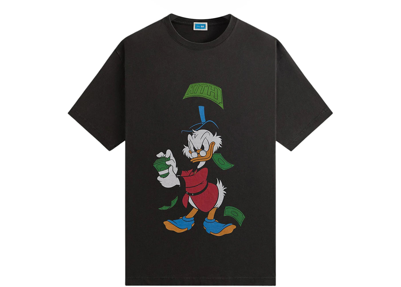 Kith Disney Donald Duck Scrooge Dollar Vintage Tee Black