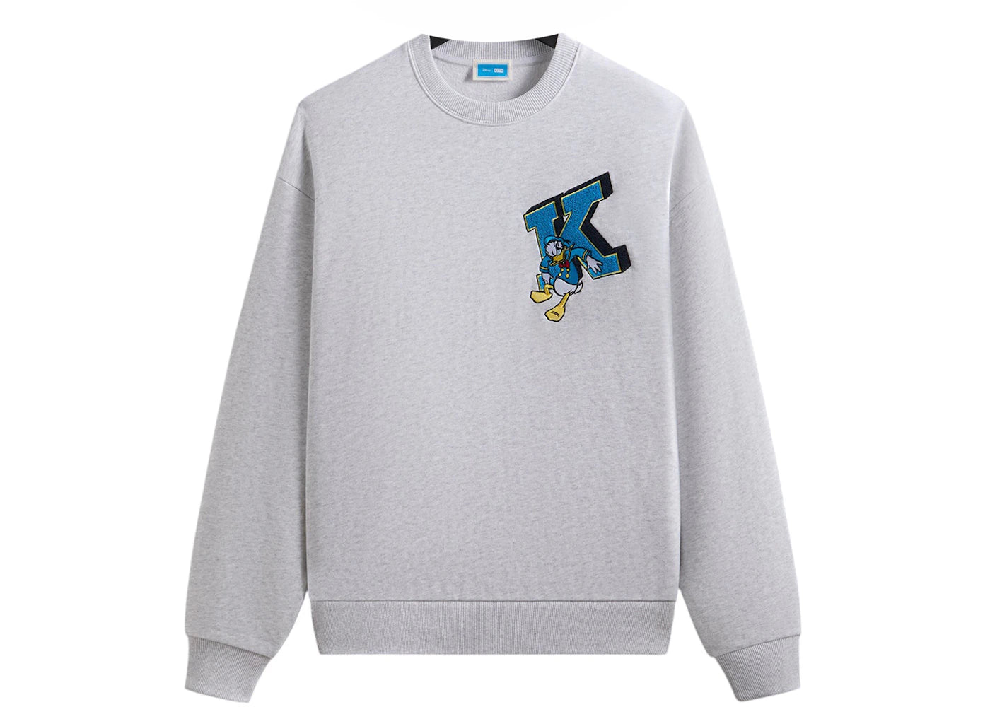 Kith Disney Donald Duck Varsity Vintage Nelson Crewneck Light Heather Grey