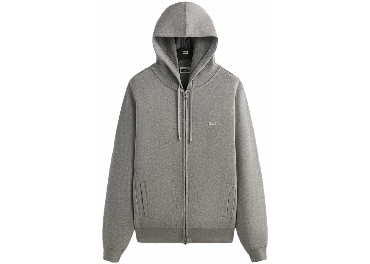 Kith Double Face Williams V Full Zip Hoodie Mid Heather Grey