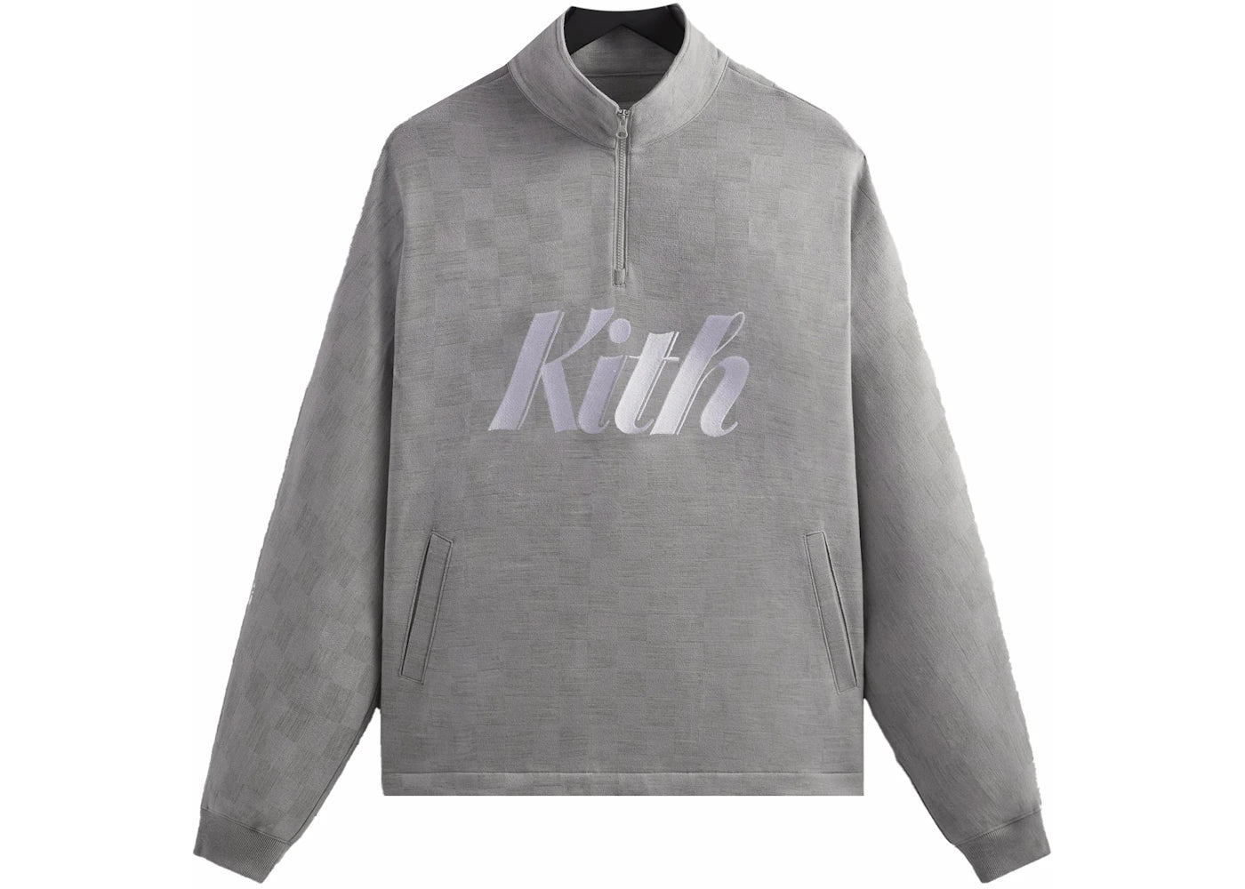 Kith Double Knit Davis Quarter Zip Pullover Concrete