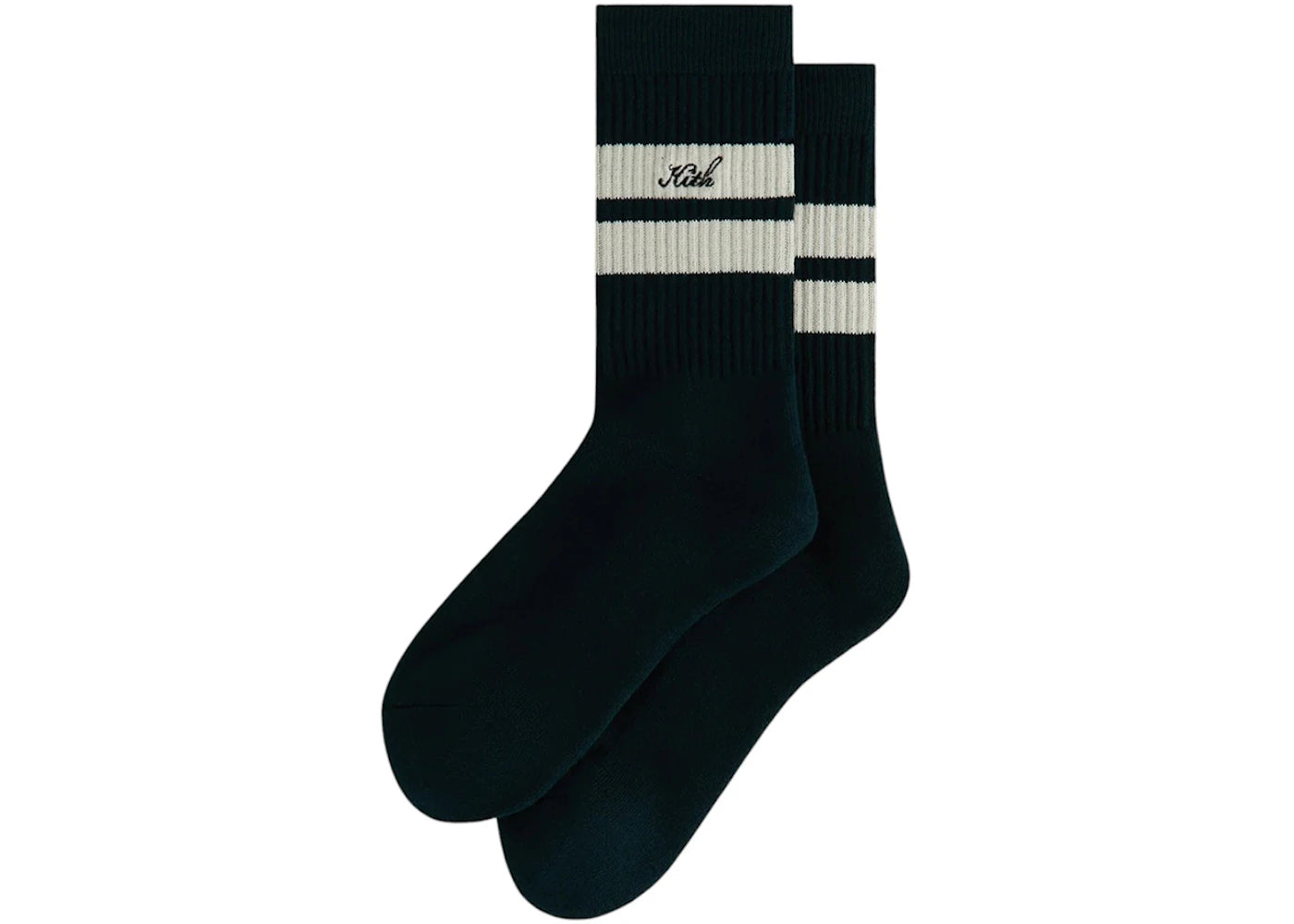 Kith Double Stripe Script Embroidered Cotton Crew Socks Stadium