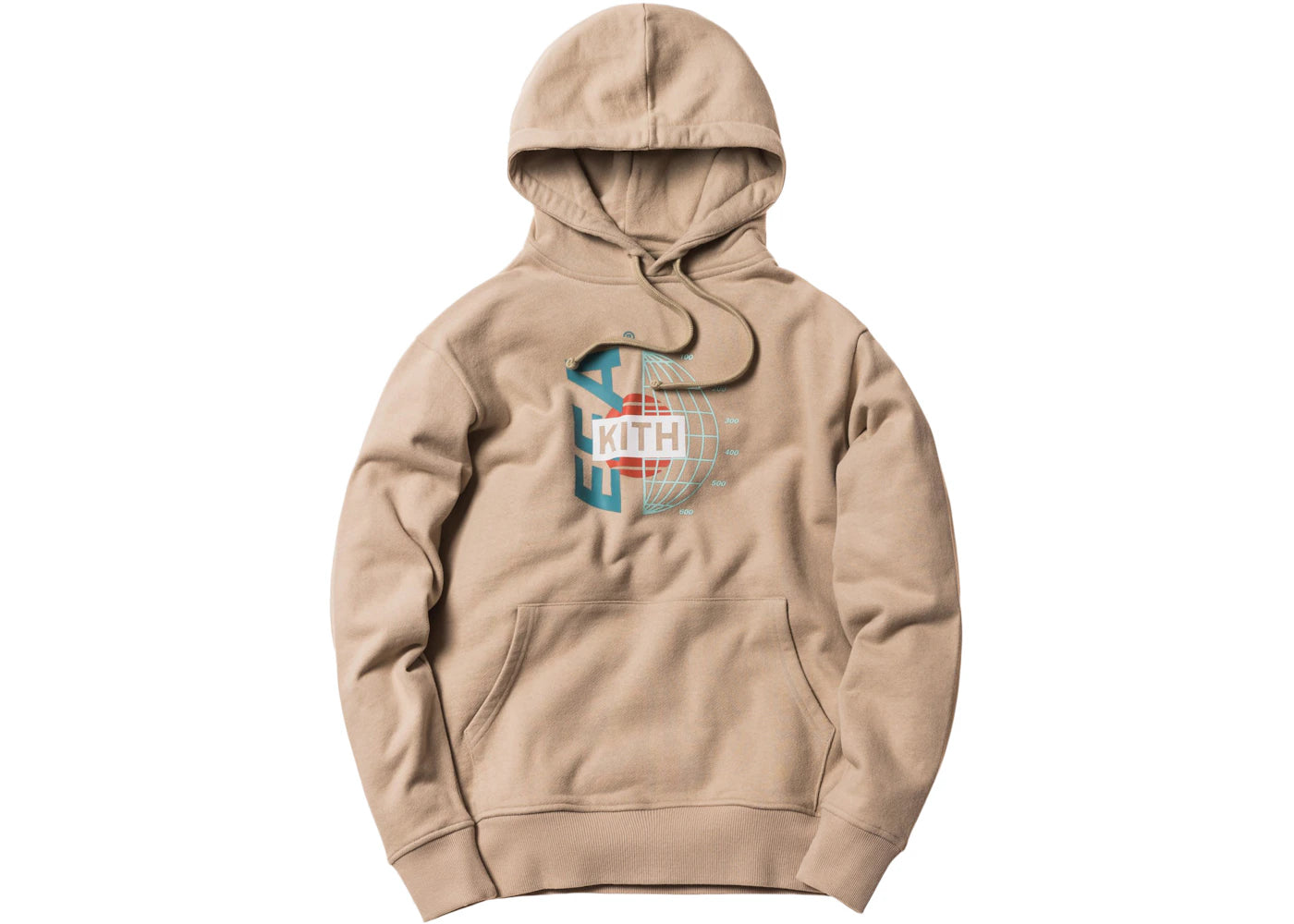 Kith EEA Globe Logo Hoodie Sand