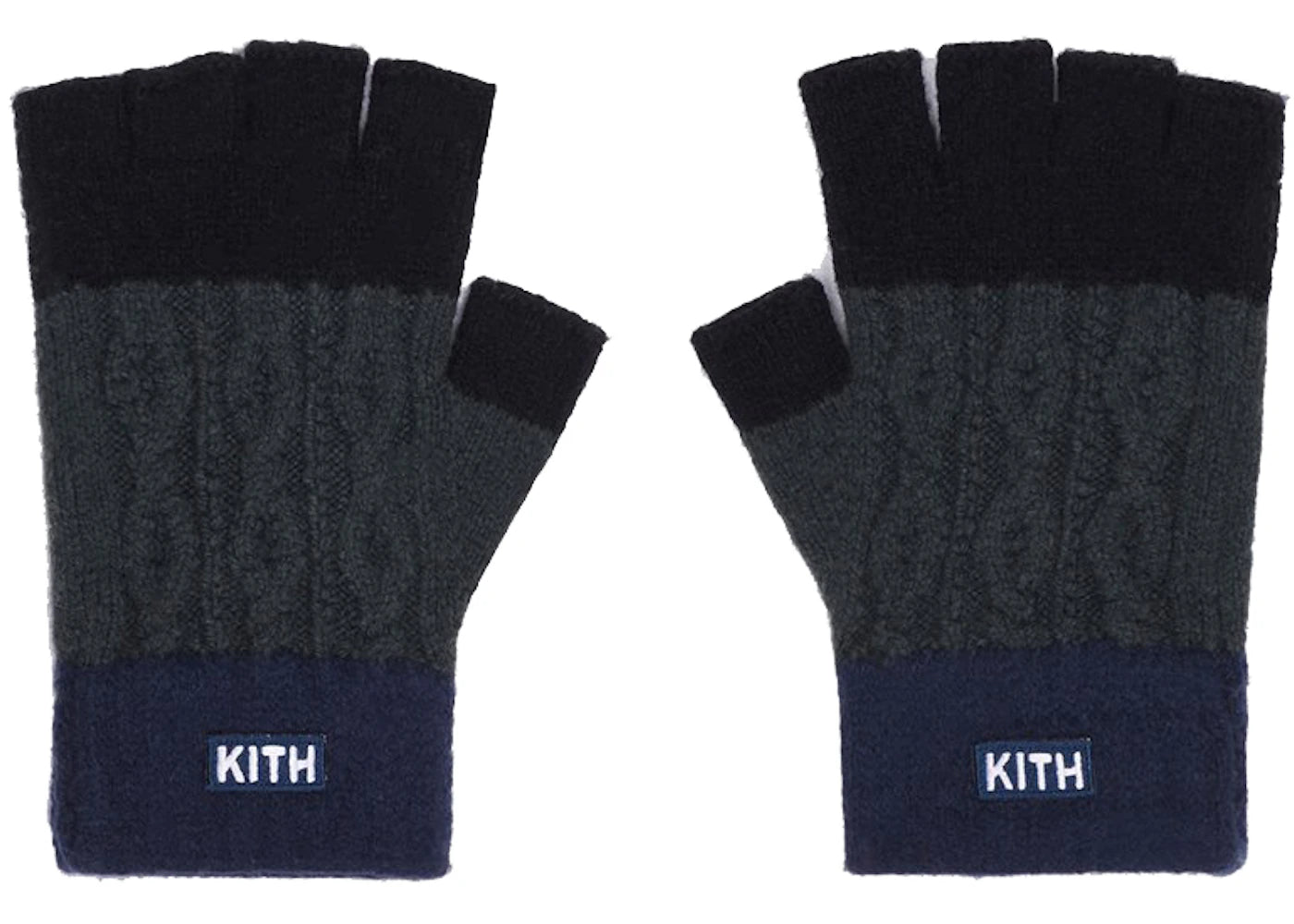 Kith Ellwood Colorblocked Fingerless Gloves Dark Green