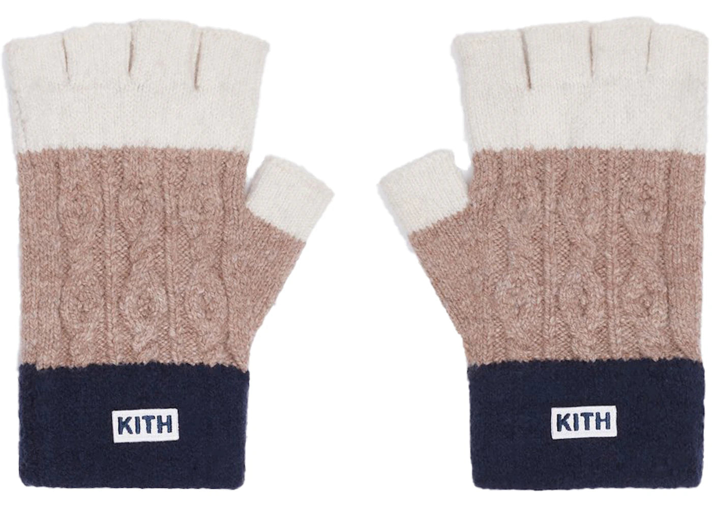 Kith Ellwood Colorblocked Fingerless Gloves Dark Tan