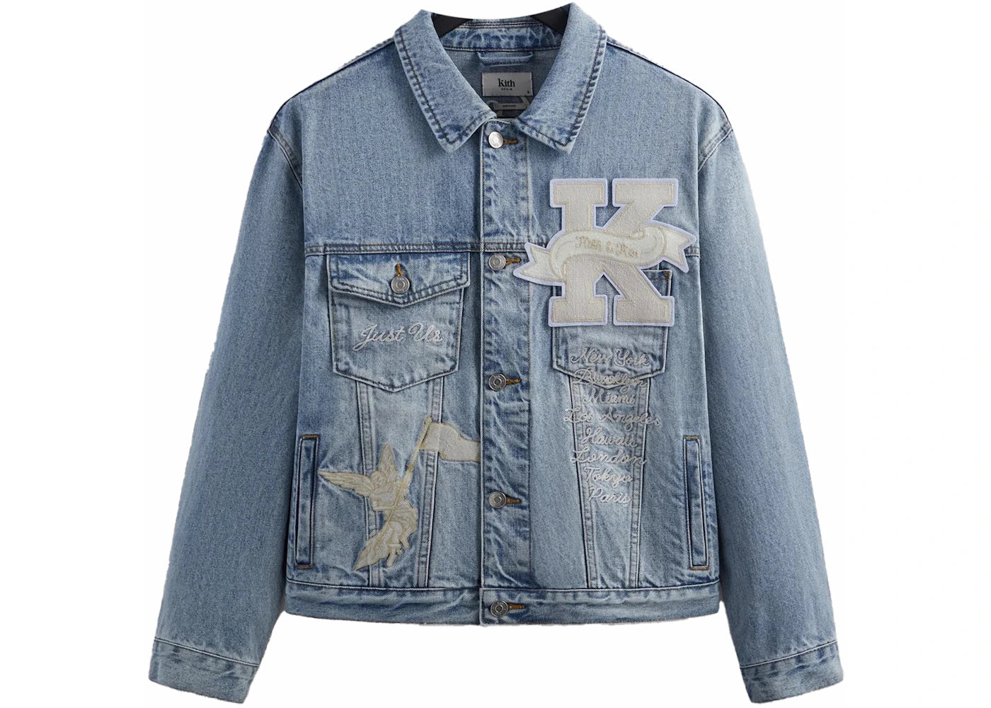 Kith Embroidered Centre Denim Jacket Light Indigo