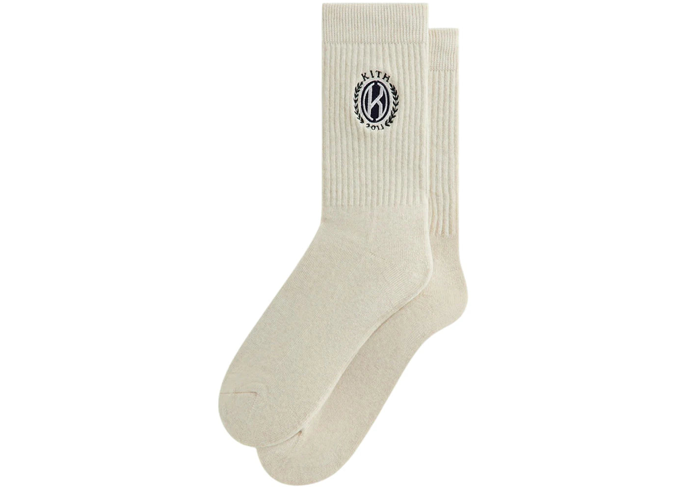 Kith Embroidered Crest Crew Sock Sandrift