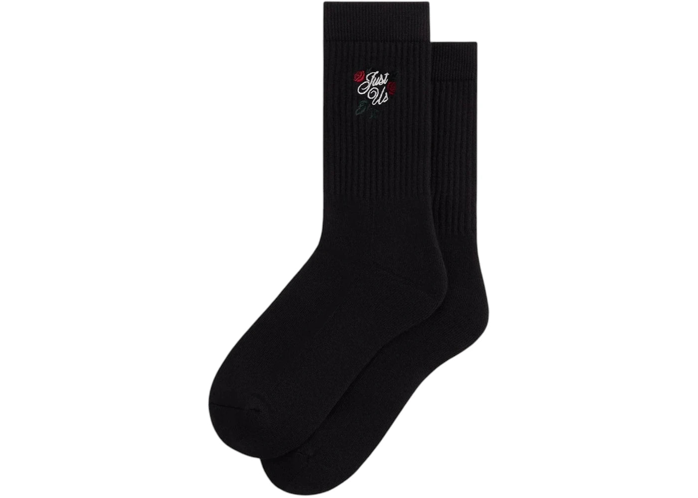 Kith Embroidered Rose Crew Socks Black