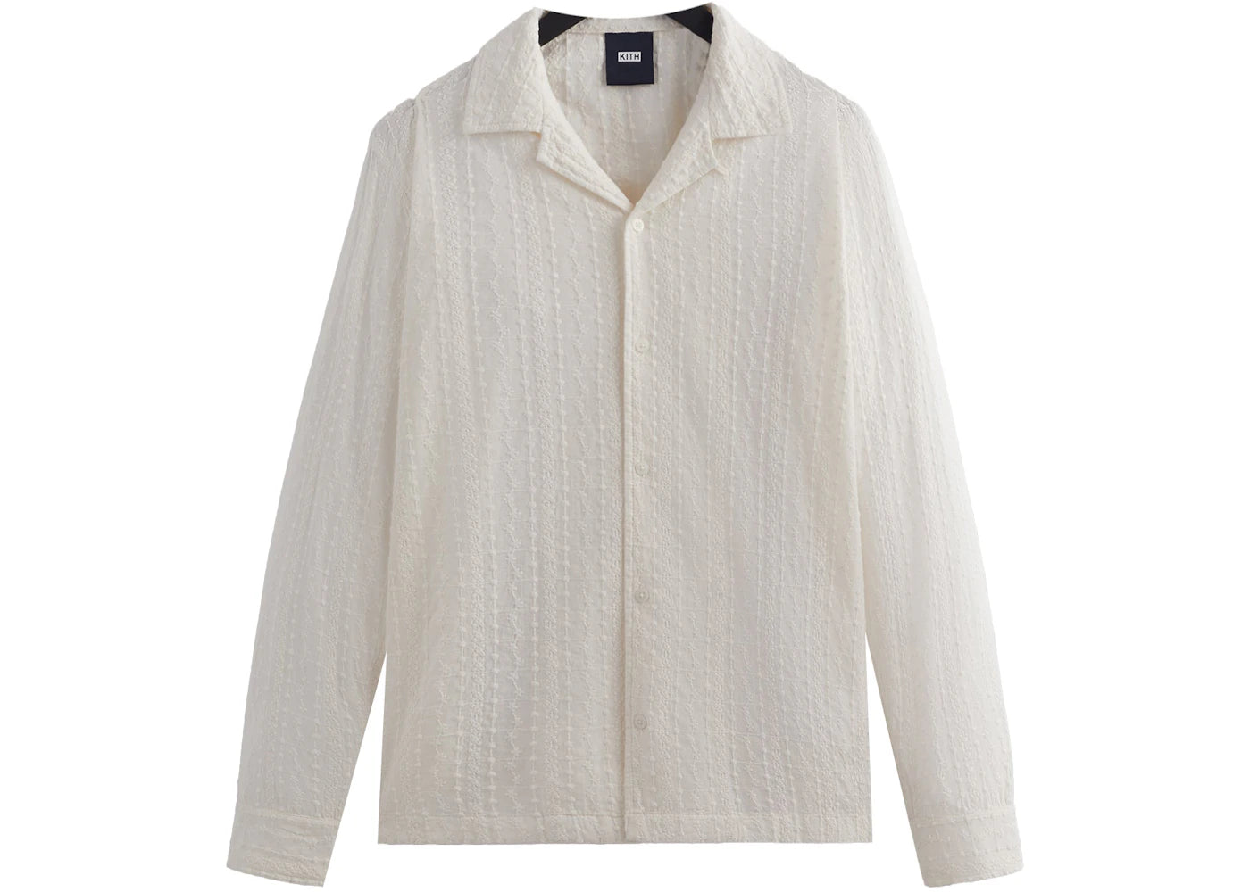 Kith Embroidered Voile Long Sleeve Thompson Camp Collar Shirt Whisper