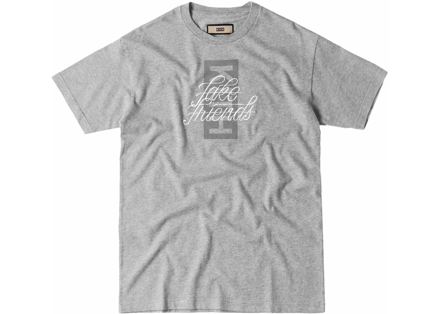 Kith Fake Friends Script Tee Heather Grey