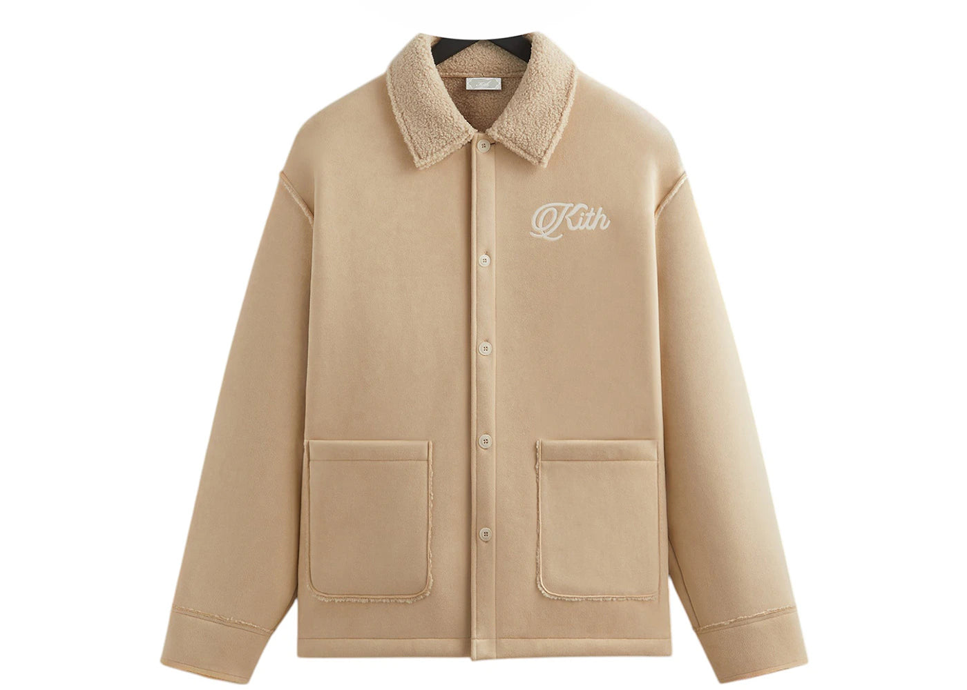 Kith Faux Shearling Long Sleeve Boxy Collared Overshirt Stolid