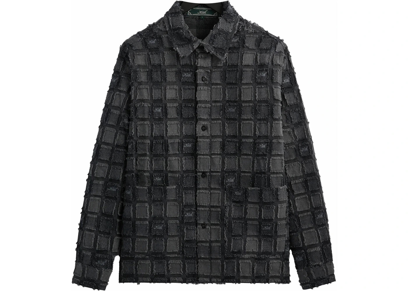 Kith Fils Coupe Check Long Sleeves Boxy Collared Overshirt Black