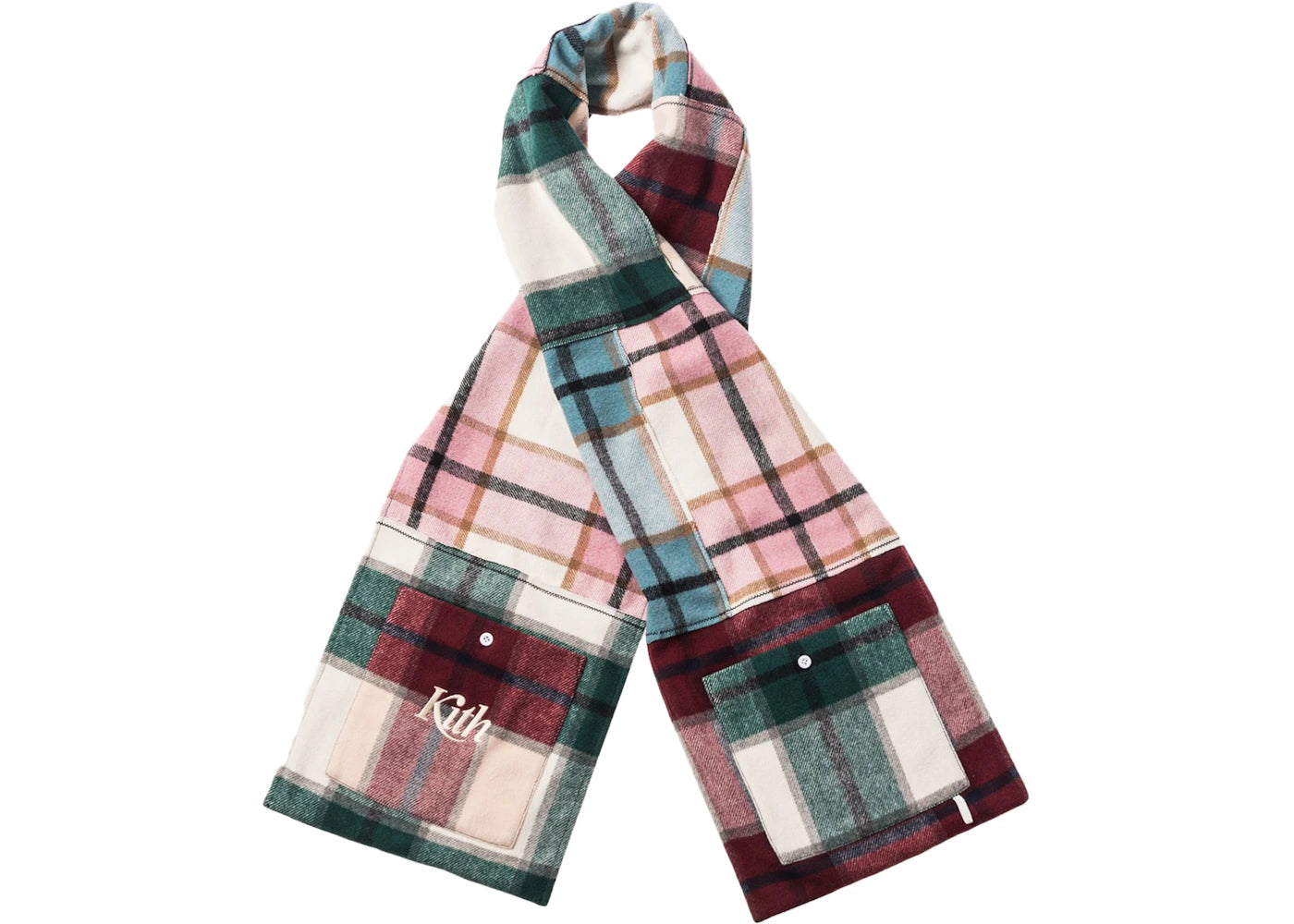 Kith Flannel Patchwork Scarf Green/Orange