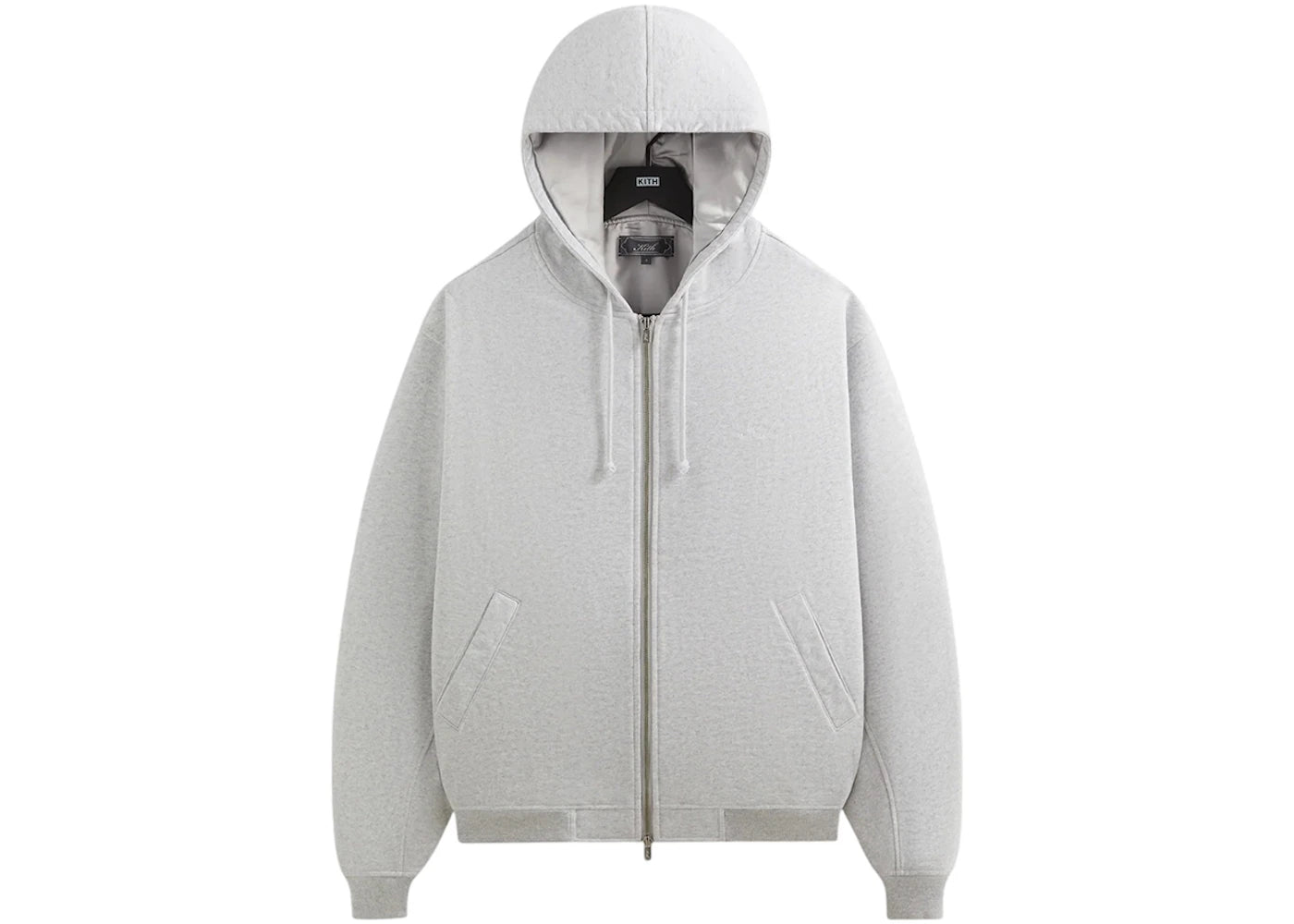 Kith Fleece Avery Hooded Bomber Jacket Light Heather Grey