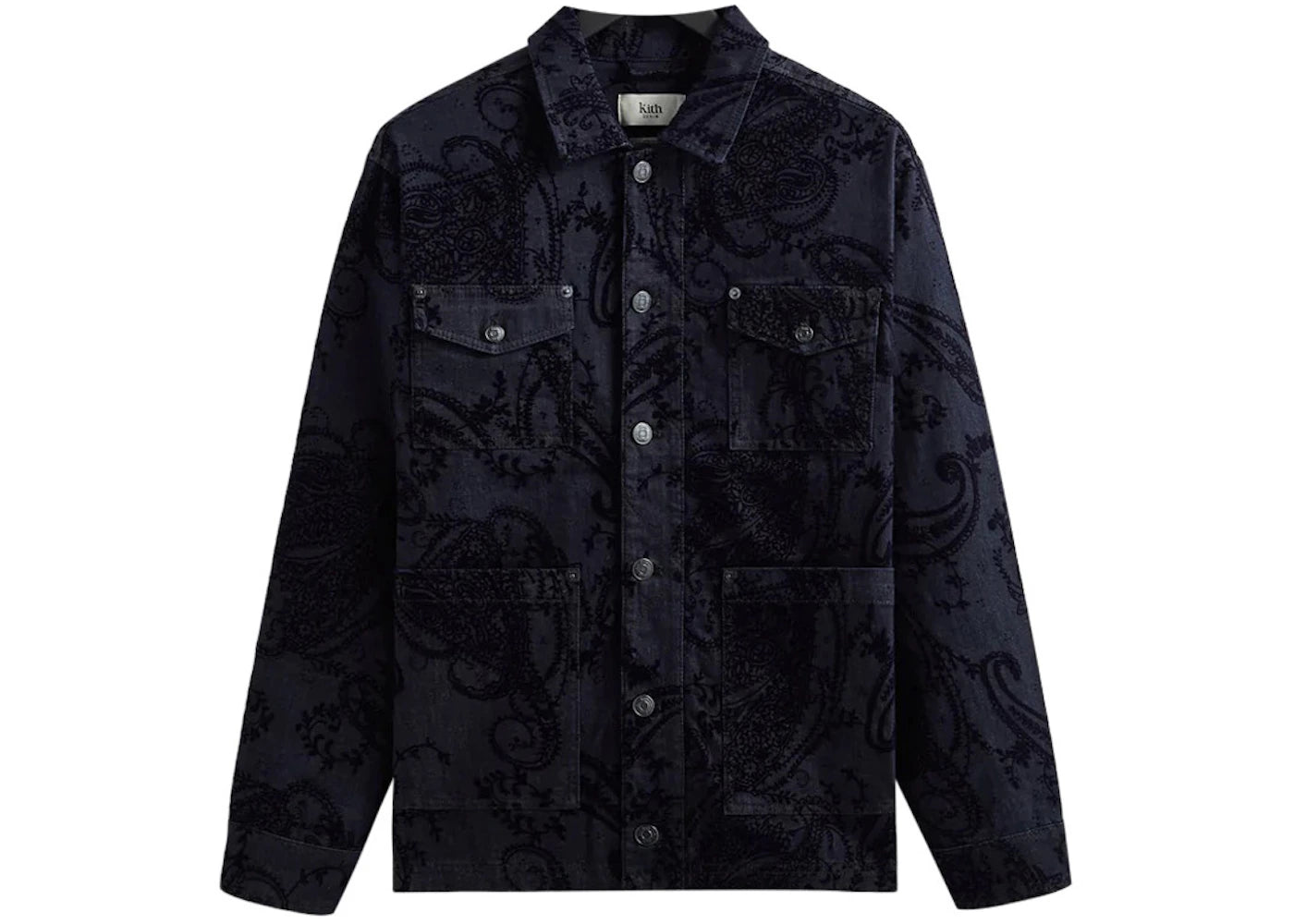 Kith Flocked Denim Willoughby Chore Jacket Dark Indigo