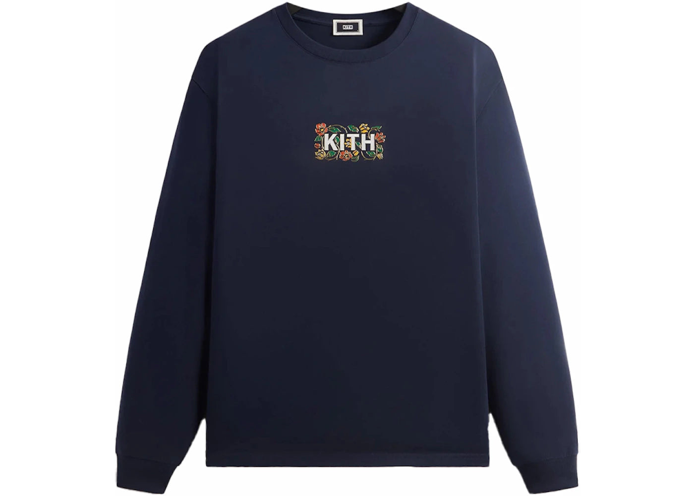 Kith Floral Classic Logo Long Sleeve Tee Nocturnal