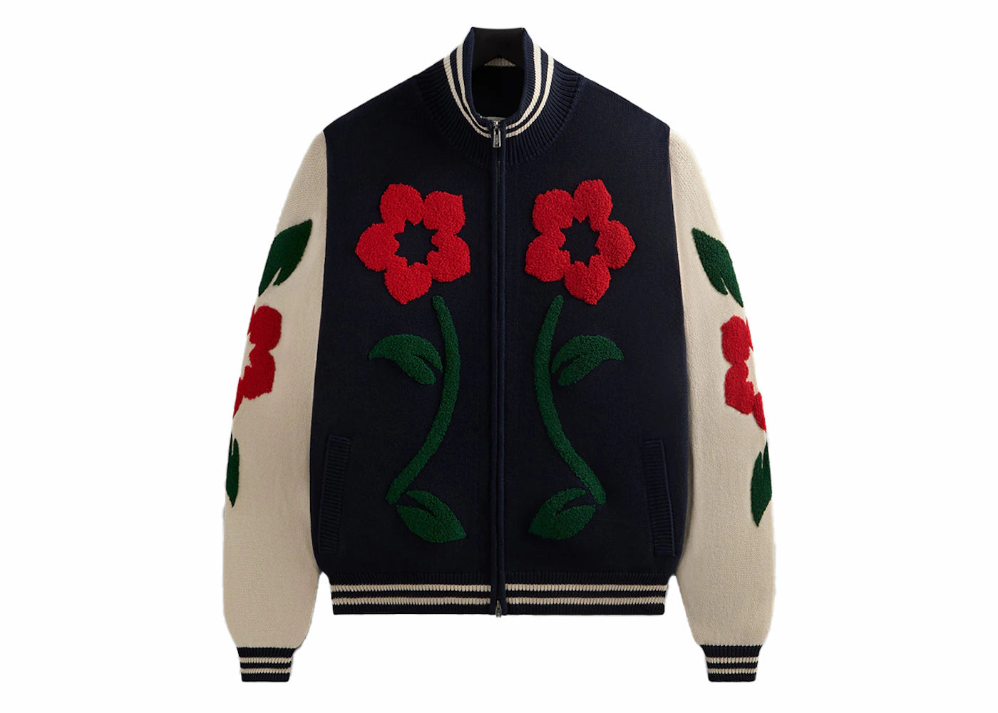 Kith Floral Crest Wyona Full Zip Sweater Nocturnal