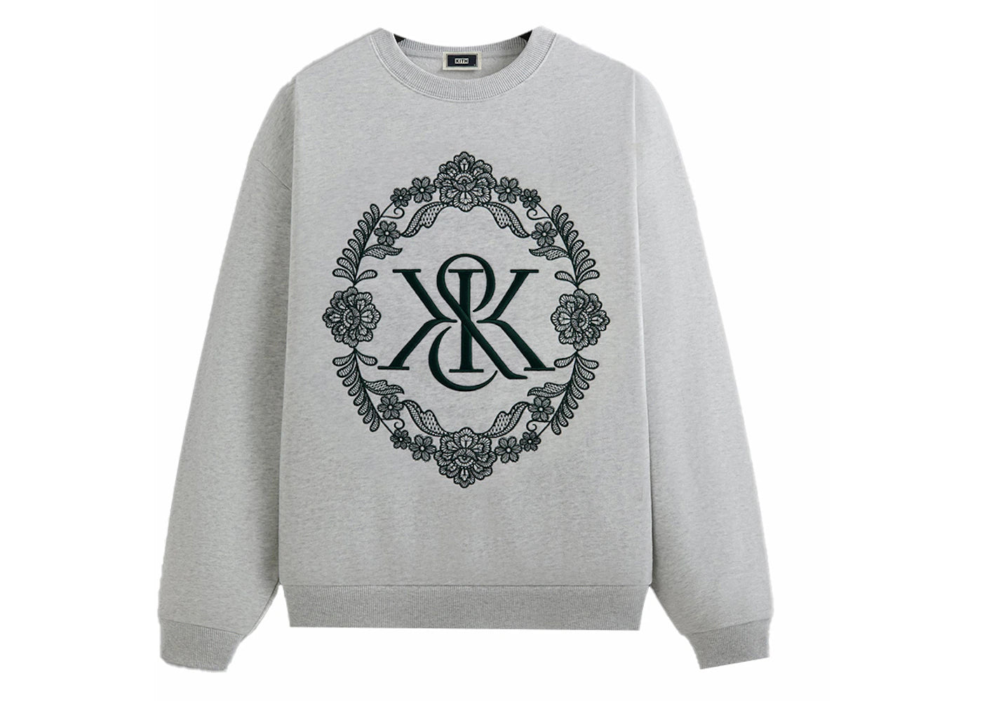 Kith Floral Lace Nelson Crewneck (FW24) Light Heather Grey