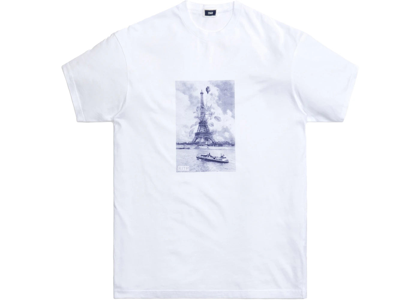 Kith Floral Navy Eiffel Tee White