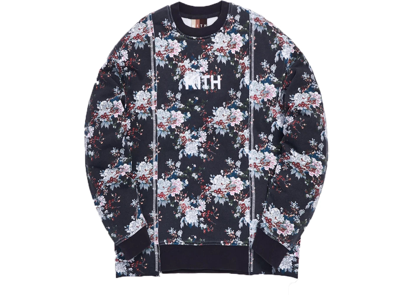 Kith Floral Panel Crewneck Navy/Multi