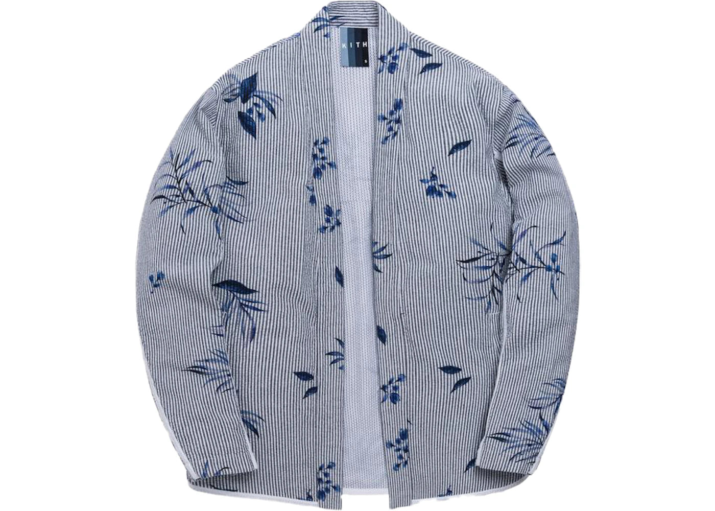 Kith Floral Print Seersucker Kimono Jacket Blue