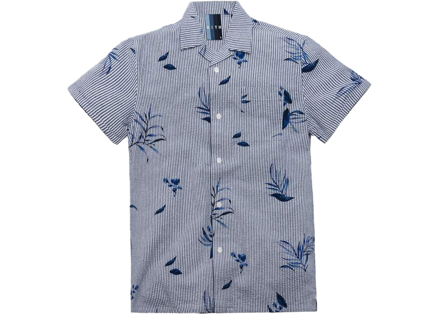 Kith Floral Seersucker Camp Shirt Blue