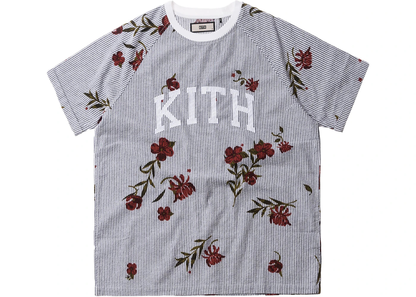 Kith Floral Seersucker Howard Tee Navy