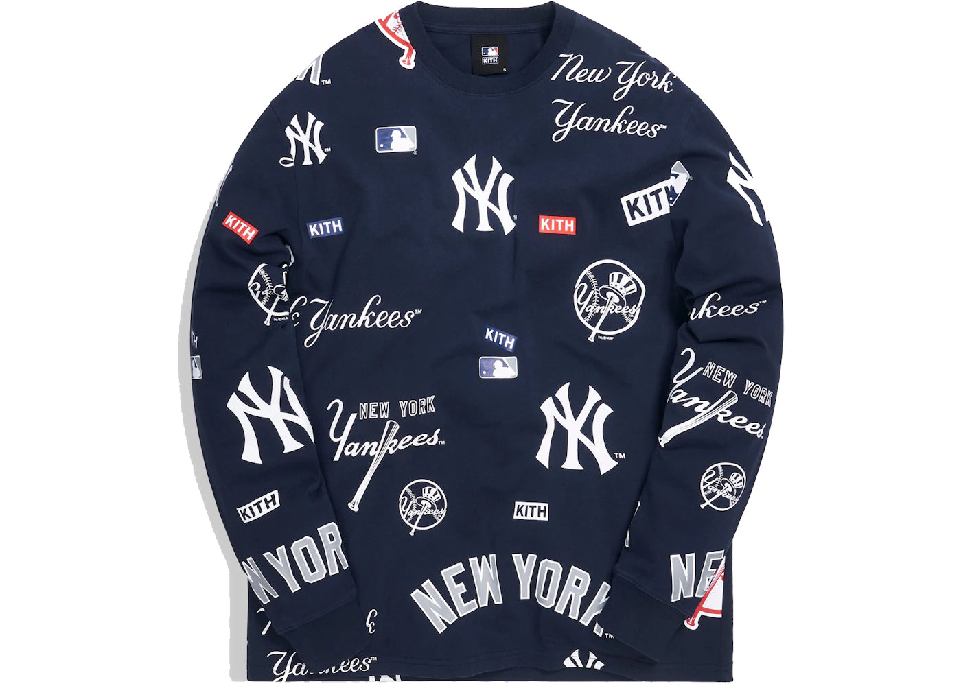 Kith For Major League Baseball New York Yankees All Over L/S Tee Navy