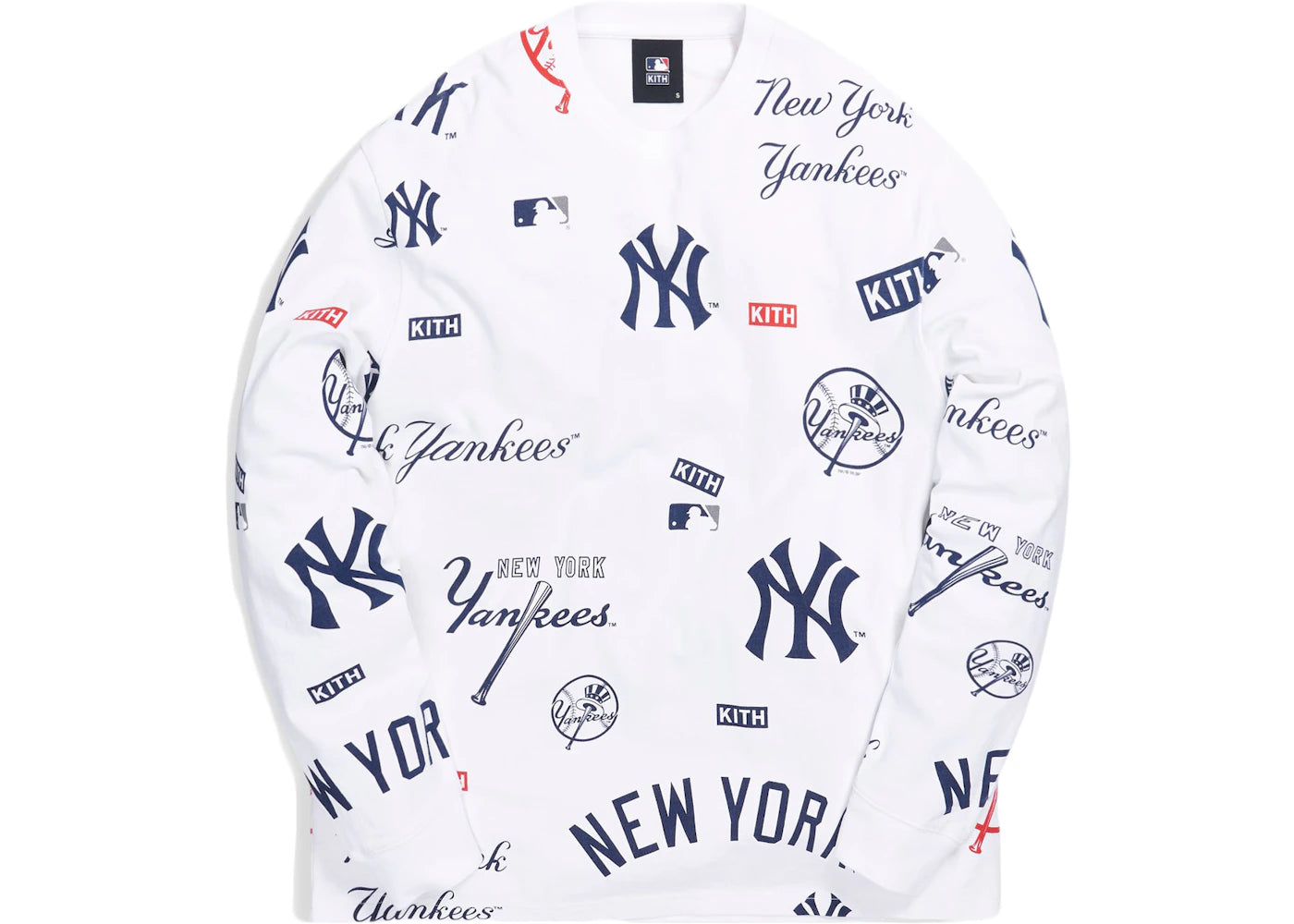 Kith For Major League Baseball New York Yankees All Over L/S Tee White