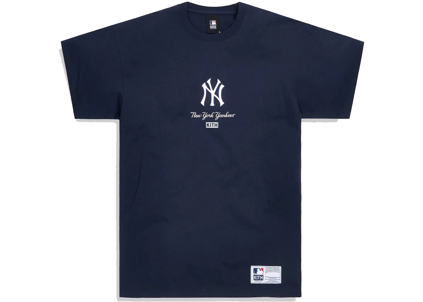 Kith For Major League Baseball New York Yankees Icon Script Box Tee Navy