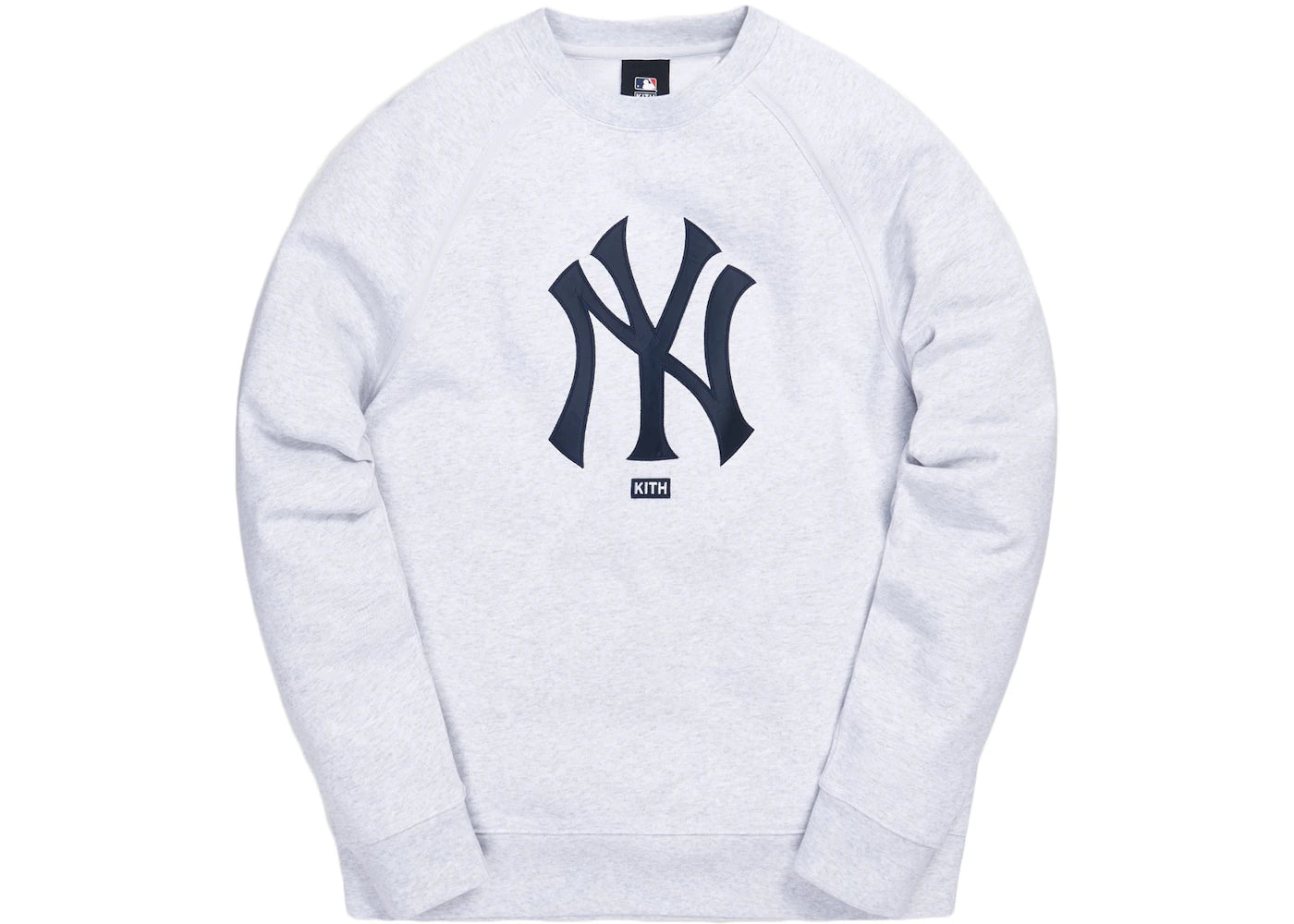 Kith For Major League Baseball New York Yankees Satin Crewneck Light Heather Grey