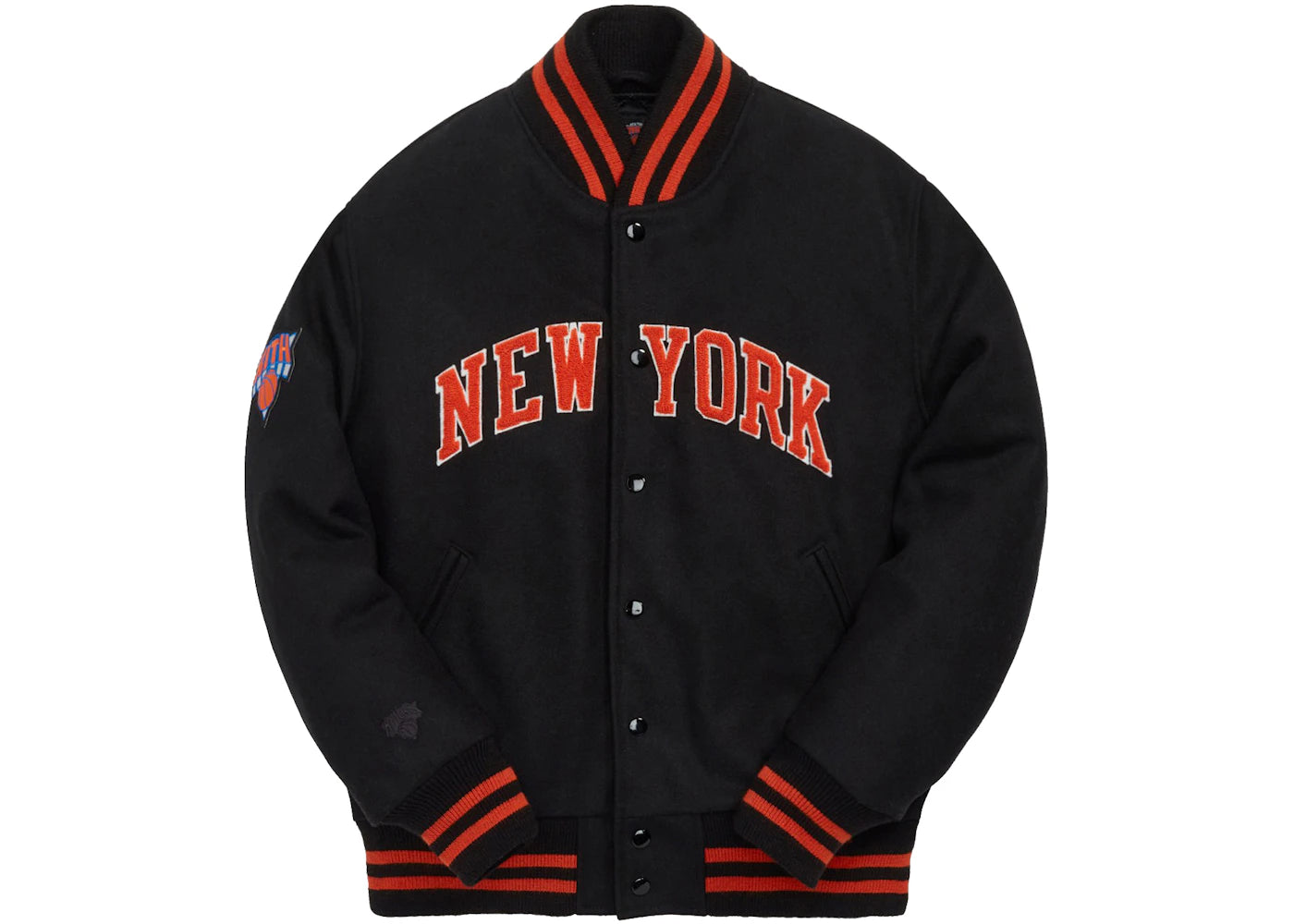 Kith Golden Bear for New York Knicks Varsity Jacket Black