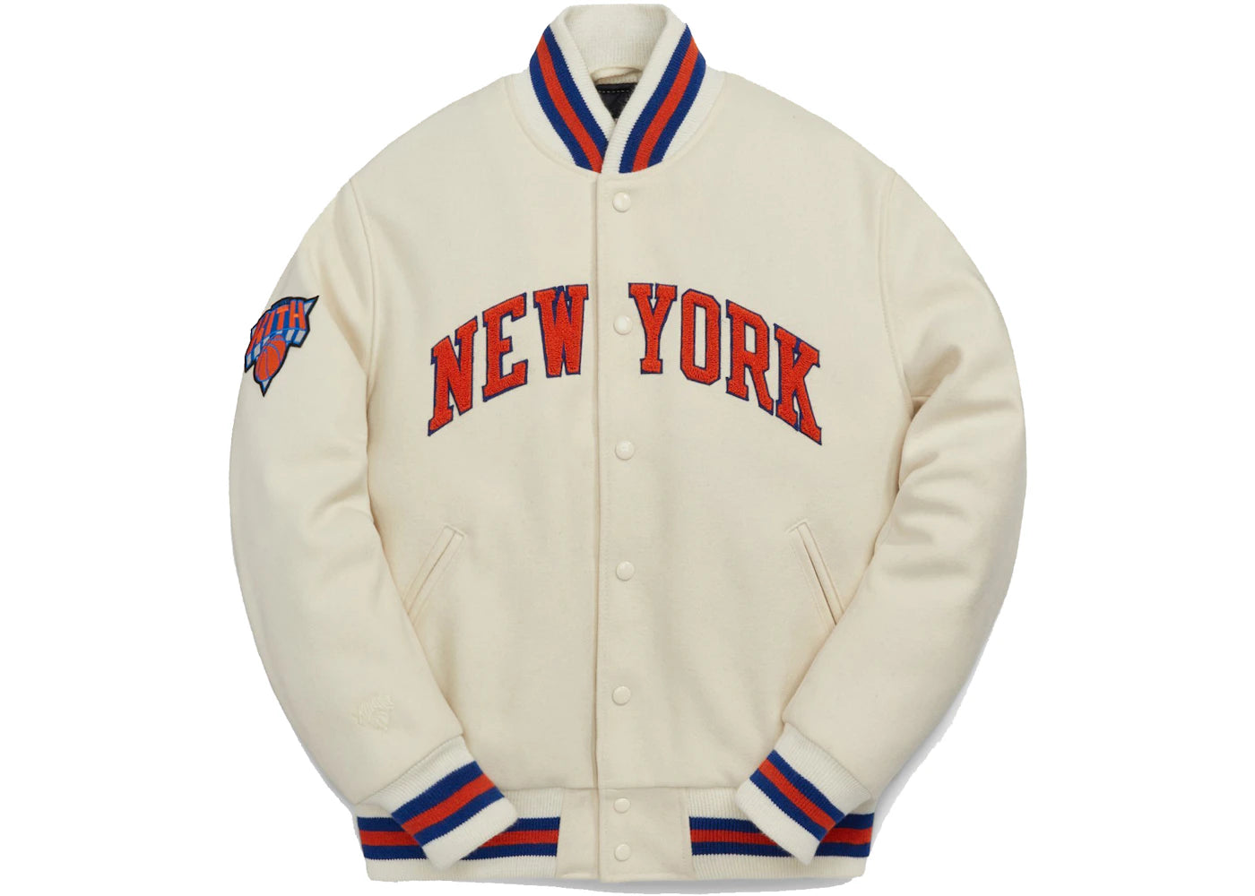 Kith Golden Bear for New York Knicks Varsity Jacket Sandrift