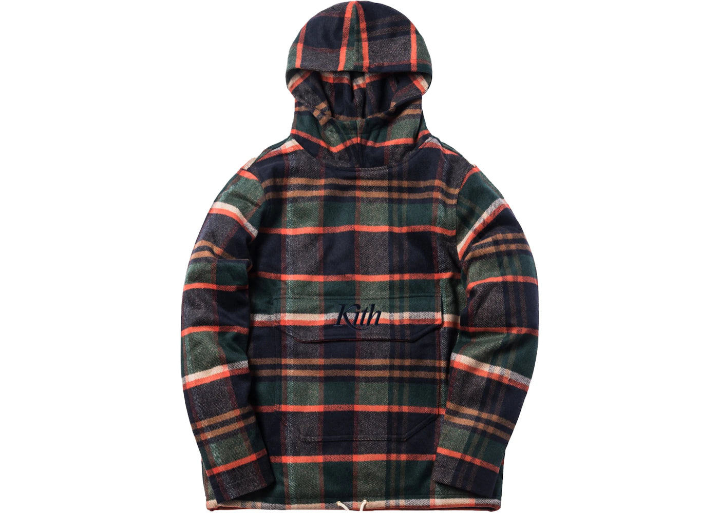 Kith Harrison Plaid Flannel Hooded Pullover Green/Brown